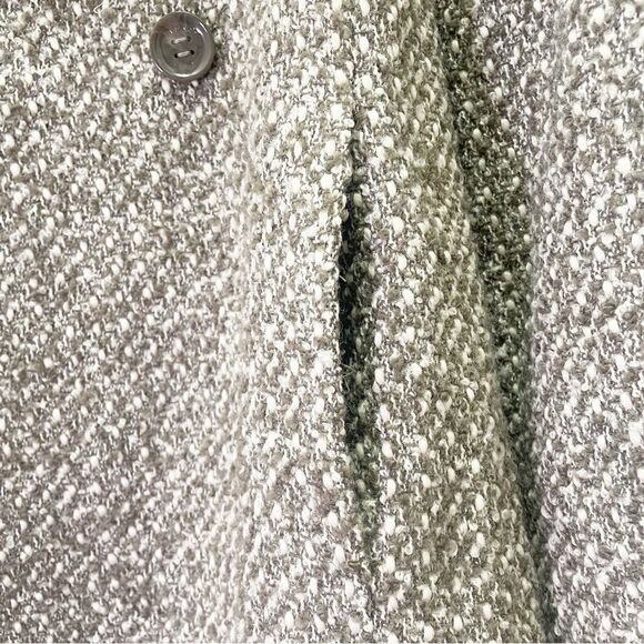 NEW Calvin Klein Tweed Belted Coat With Hood Tan Brown Cream Wool Size 12 NWOT - Picture 8 of 12